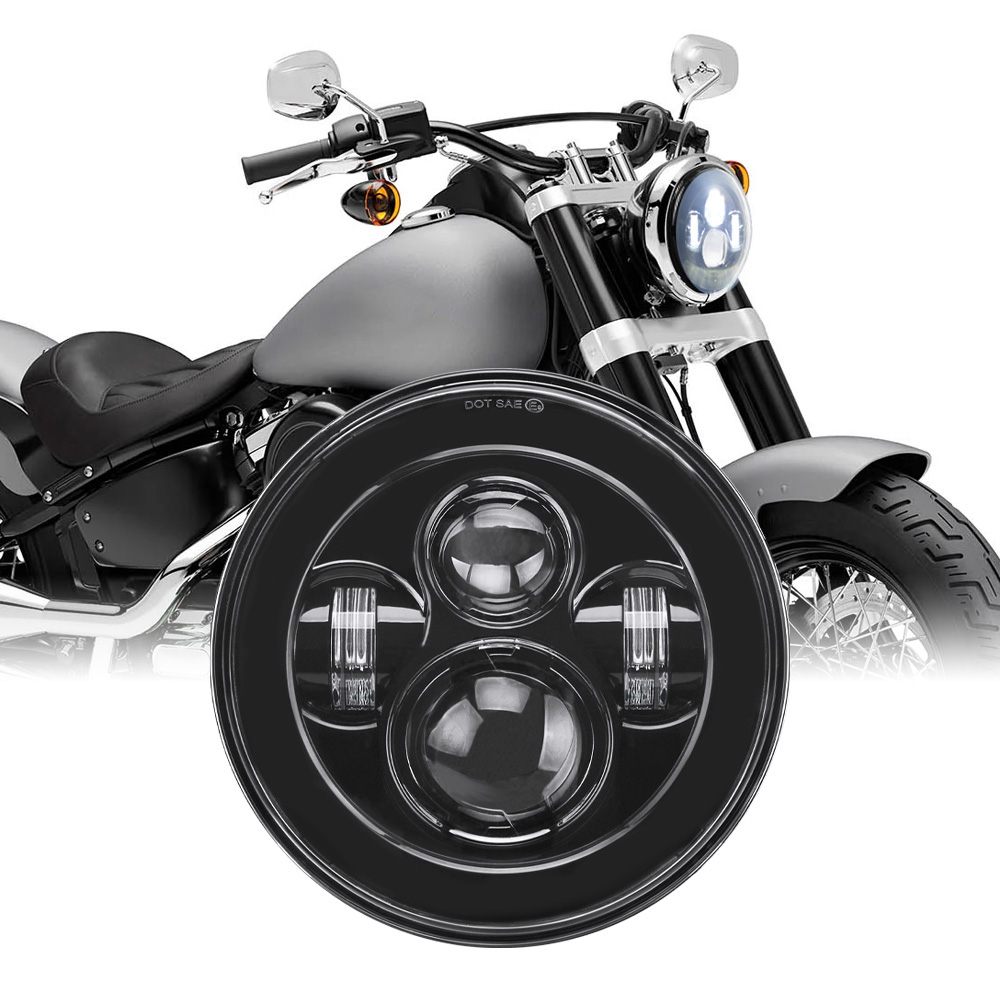Universal Motorcycle Led Headlight Projector - Evrensel 7 Inç LED Far DRL