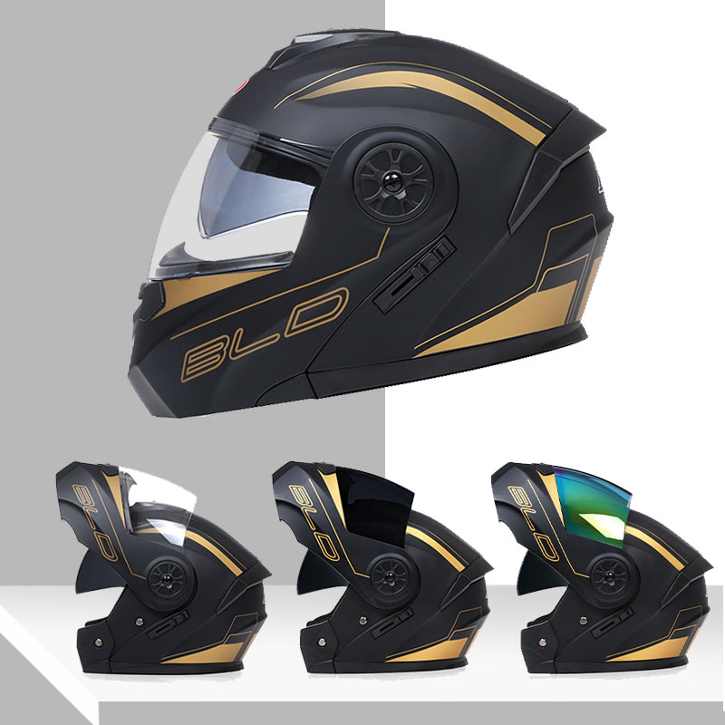 Dual Visor Motorcycle Racing Helmet - Çift Lensli Kask Modüler Moda Flip