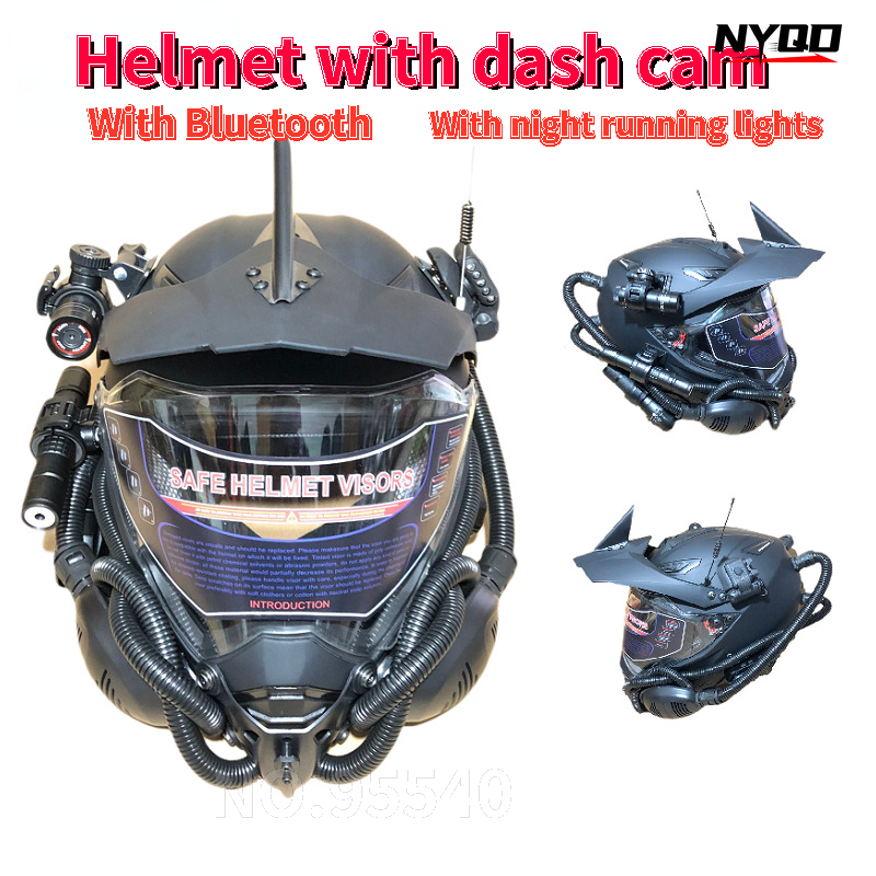 Full Face Motorcycle Helmet With Bluetooth - Ralli kask motosiklet kask off-road tam