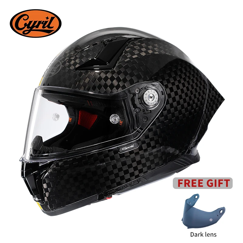 Carbon Fiber Lightweight Motorcycle Helmet - Unisex hafif karbon Fiber Kevlar tam