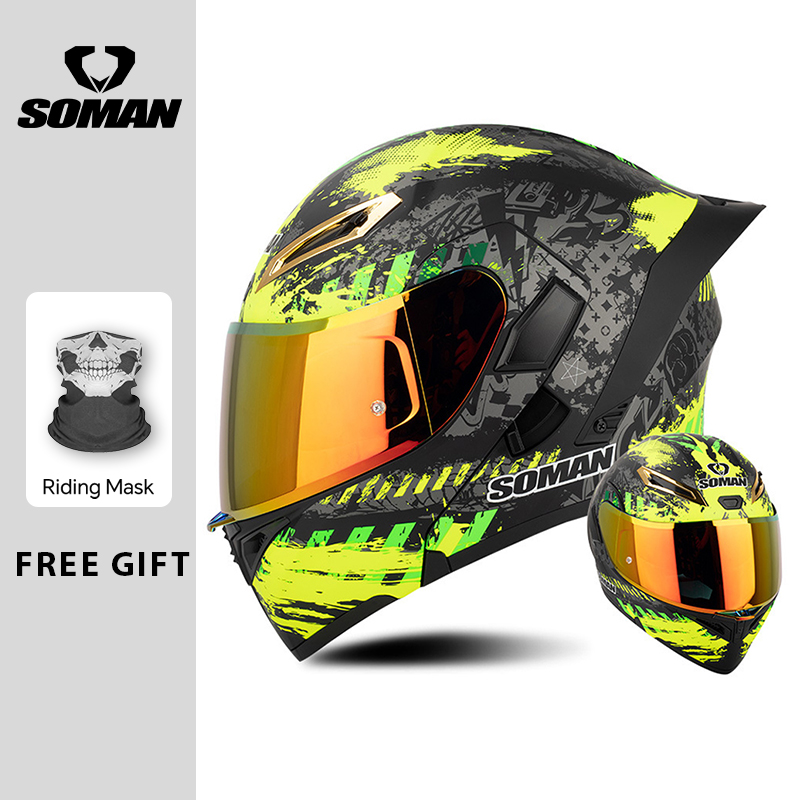 Modular Flip Up Motorcycle Helmet Dot Approved - Erkek Motosiklet Kaskı DOT Onaylı Çift