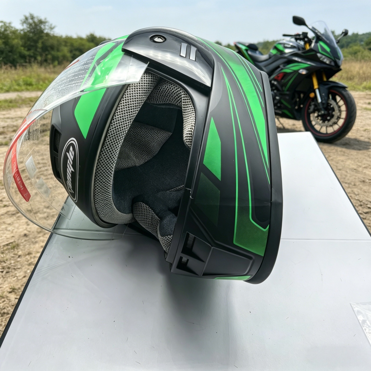 Dual Visor Motorcycle Racing Helmet - Erkek Tam Yüz Motosiklet Kaskı Çift