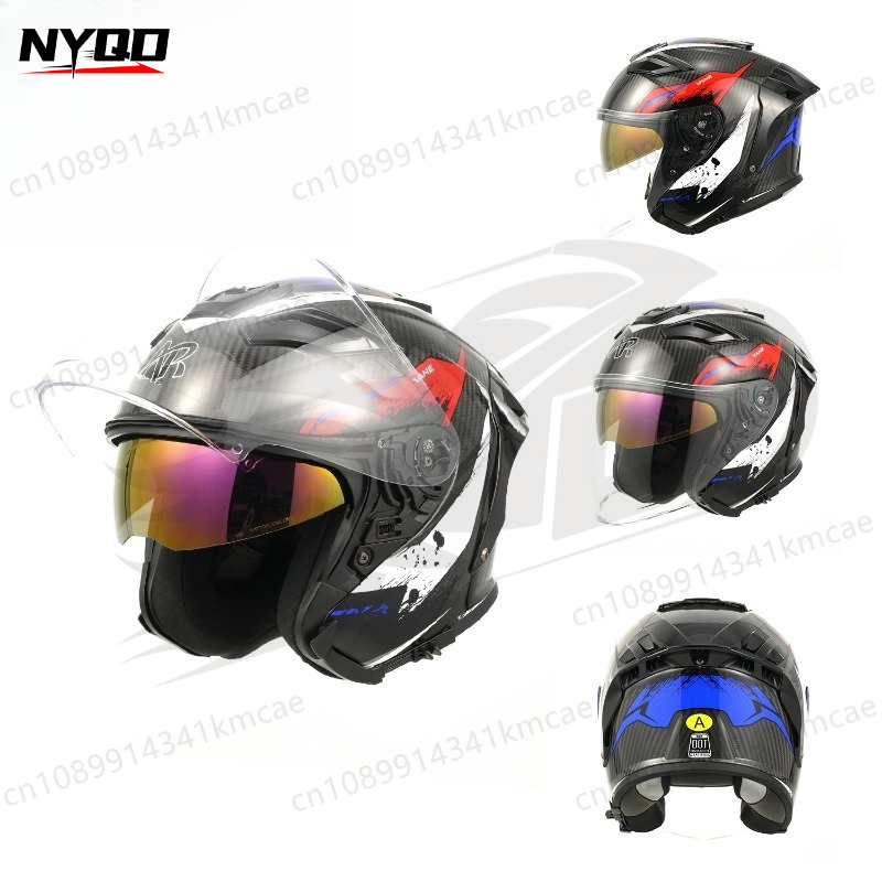 Carbon Fiber Lightweight Motorcycle Helmet - Karbon Fiber Motosiklet Kaskı Üç Çeyrek