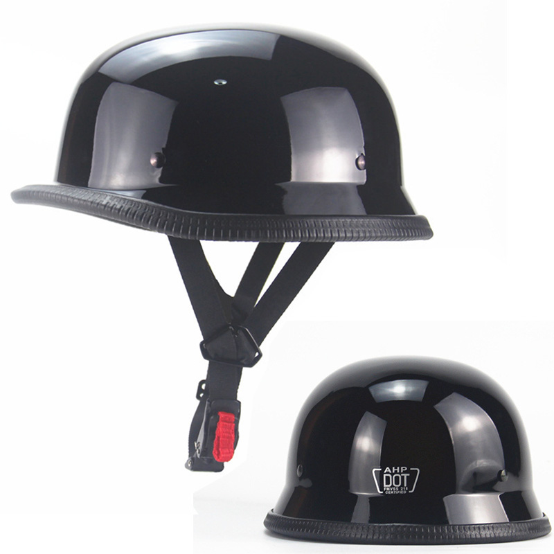 Vintage Open Face Retro Helmet - Vintage Motosiklet Cruiser Kask Açık Yüz