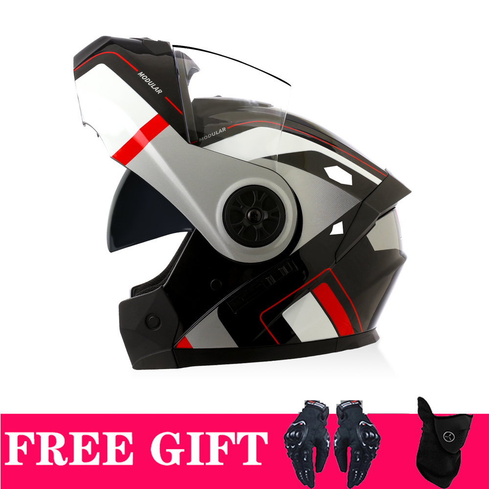 Full Face Motorcycle Helmet With Bluetooth - Çift Siperliği Bluetooth Kask Modüler Tam
