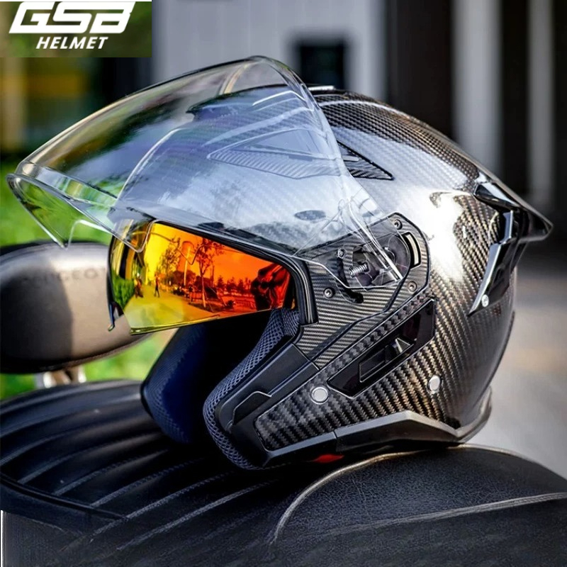 Carbon Fiber Lightweight Motorcycle Helmet - GSB Karbon Fiber Motosiklet Kaskı erkek