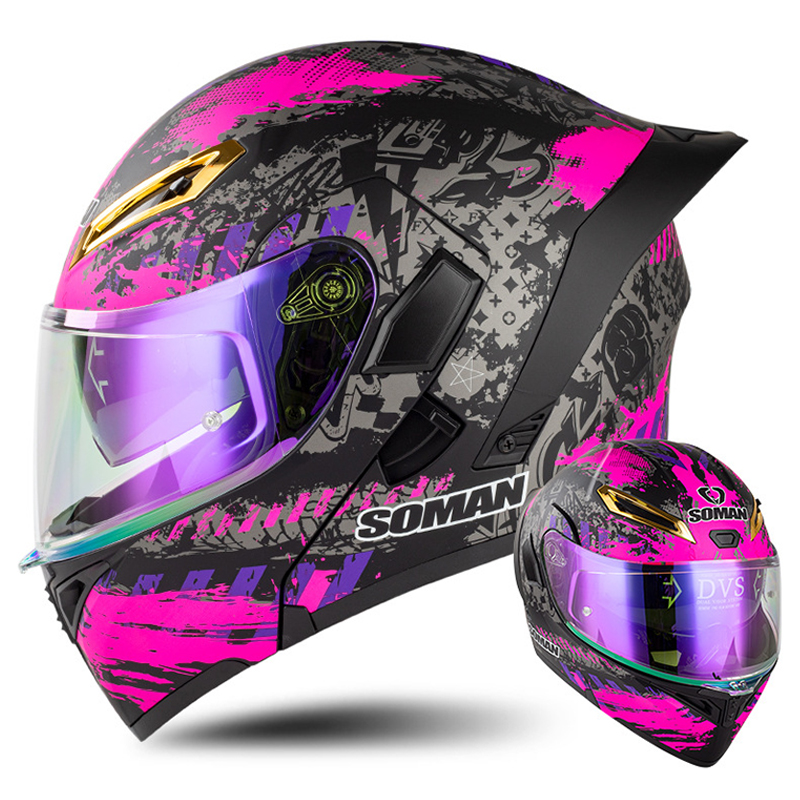 Modular Flip Up Motorcycle Helmet Dot Approved - DOT onaylı erkekler motosiklet kask çift