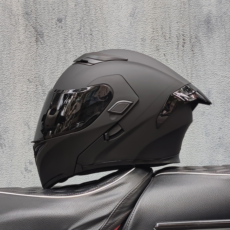 Modular Flip Up Motorcycle Helmet Dot Approved - ORZ Motosiklet kaskları Çift Vizörlü Modüler