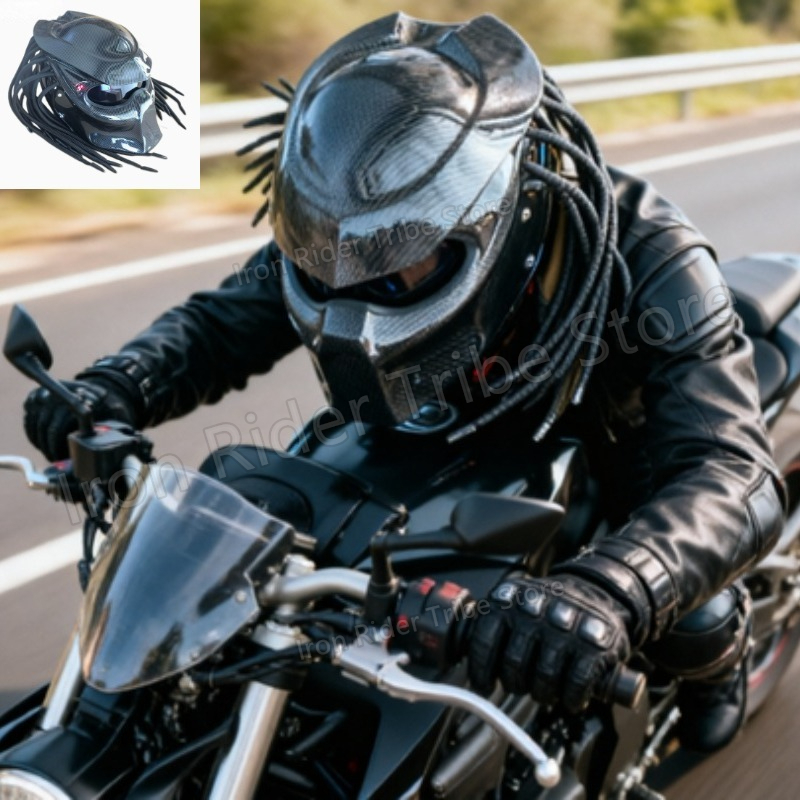 Custom Predator Motorcycle Helmet - HOT Racing Predator Karbon Fiber Tam