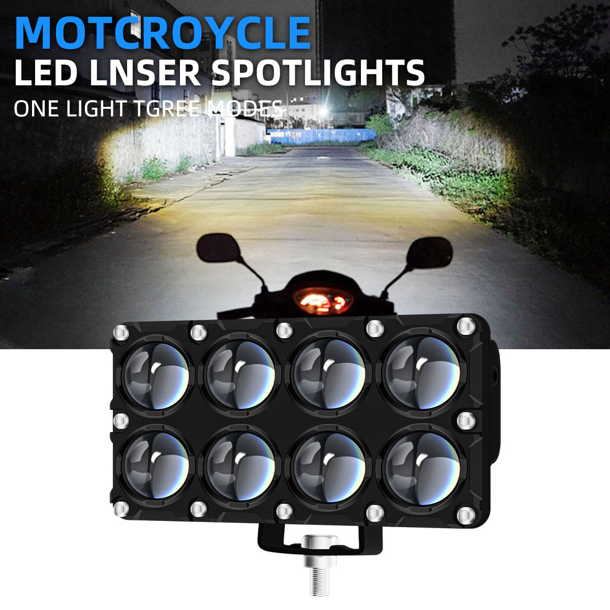 Universal Motorcycle Led Headlight Projector - 6/8/10 Lensli Yardımcı Motosiklet Spot Lambası