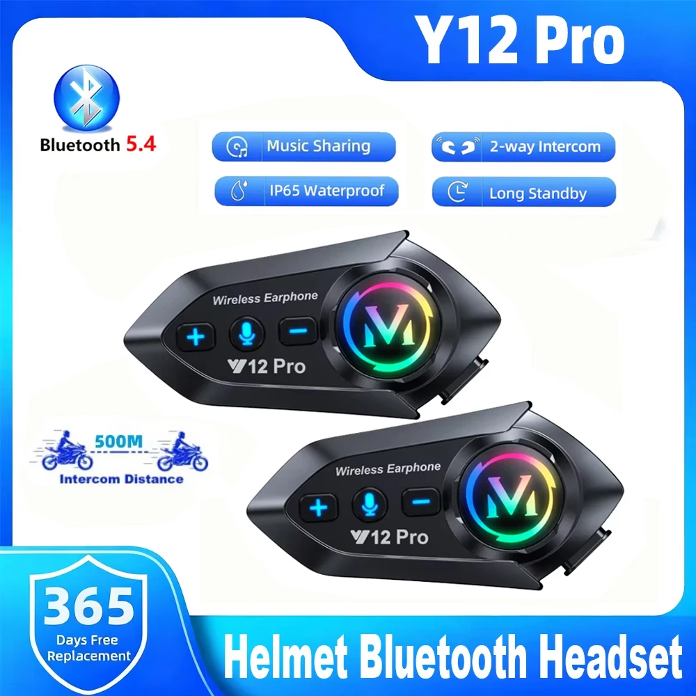 Full Face Motorcycle Helmet With Bluetooth - Y12 Pro Motosiklet Kaskı Bluetooth İnterkom