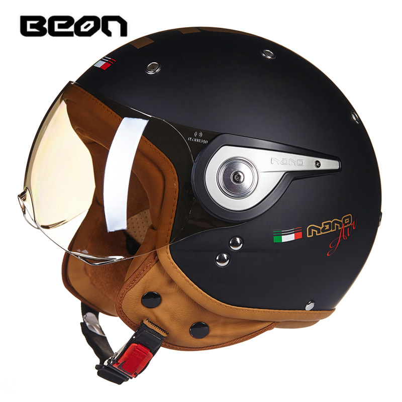 Vintage Open Face Retro Helmet - BEON B-110 Motosiklet Kaskı beon 3/4