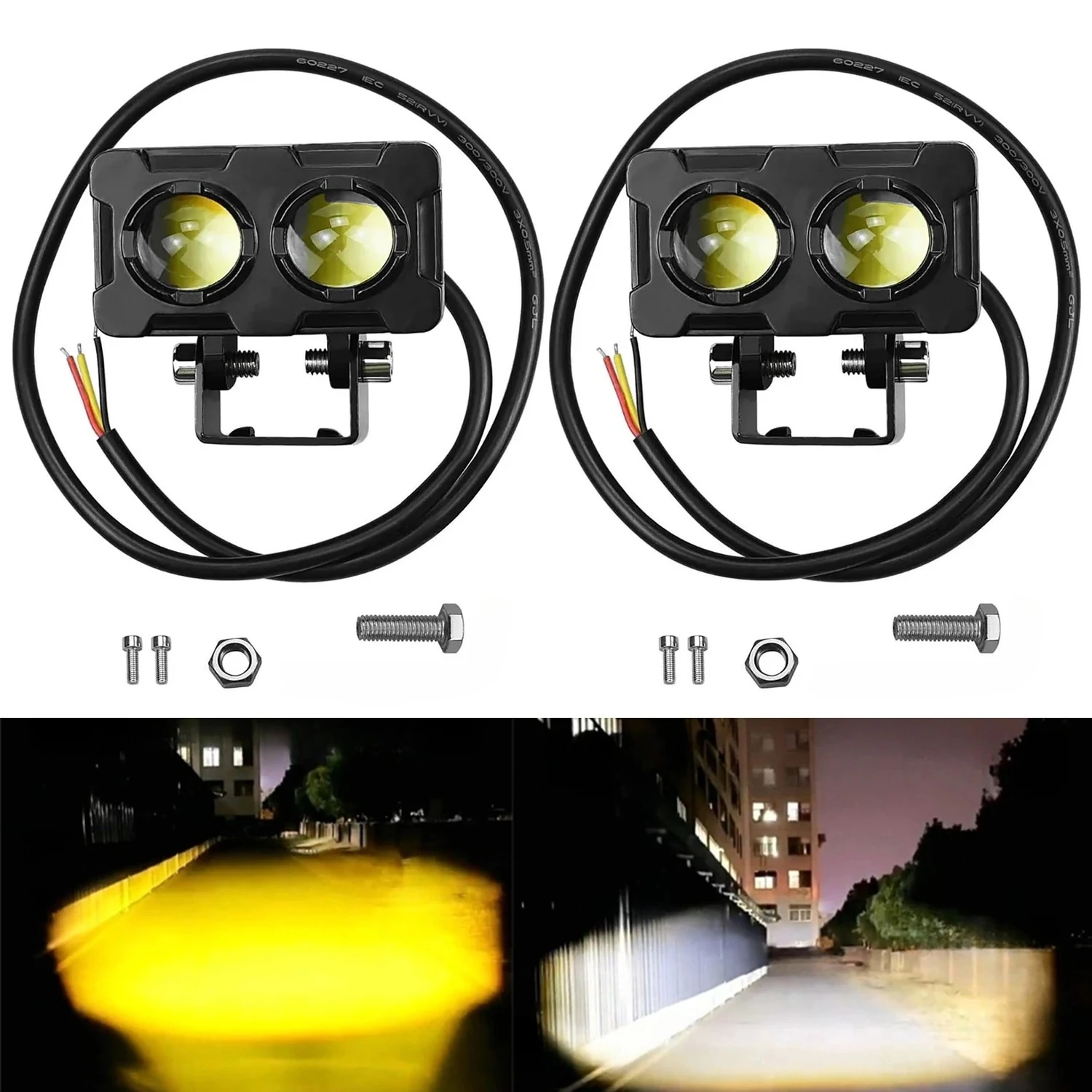 Atv Parts - 1/2 adet motosiklet LED sis farları