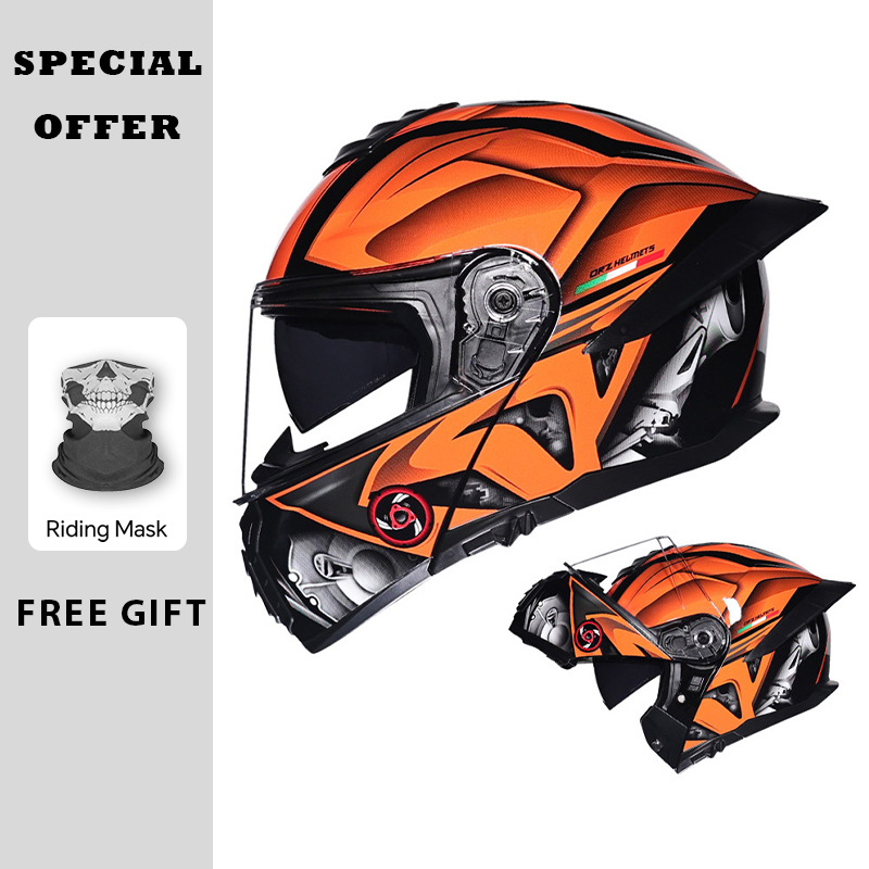 Dual Visor Motorcycle Racing Helmet - Motosiklet Kalkar Vizörlü Kask Çift Vizör