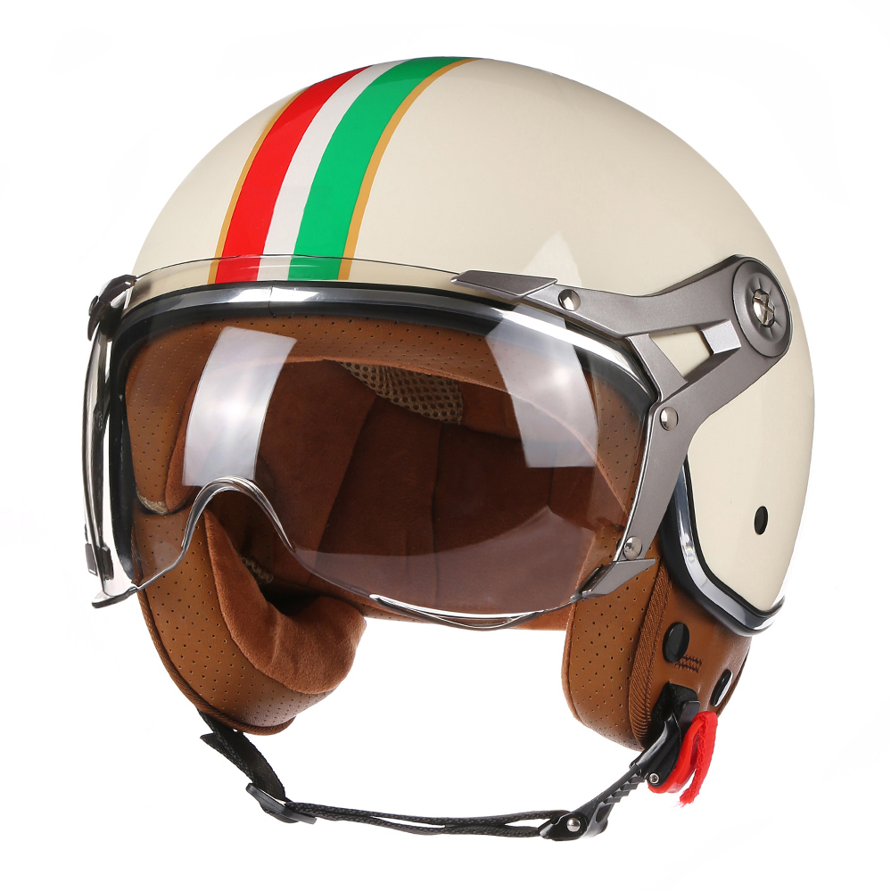 Vintage Open Face Retro Helmet - DOT Açık Yüz 3/4 Motosiklet Retro