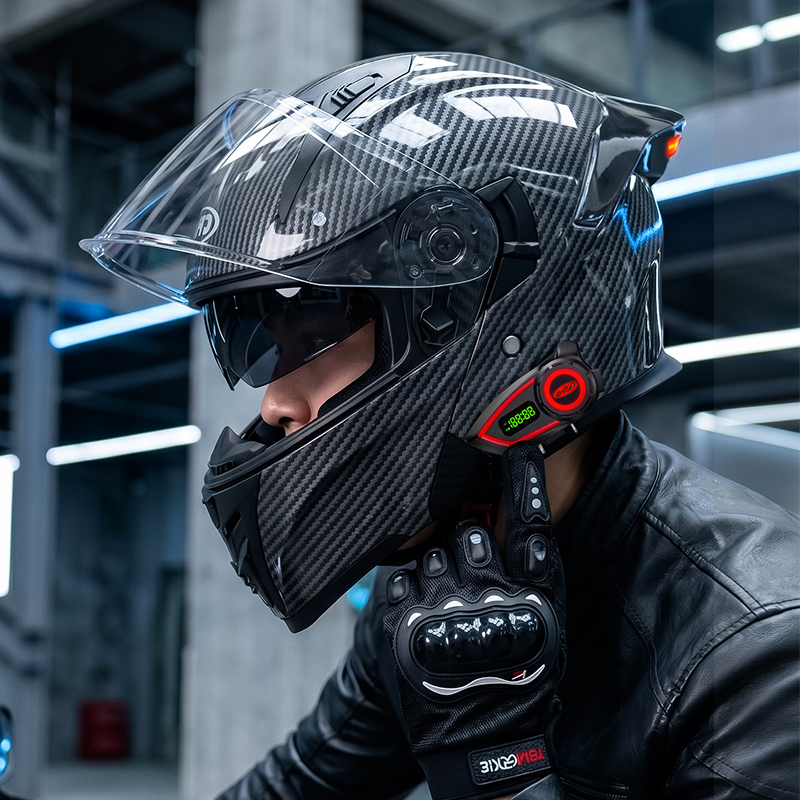 Modular Flip Up Motorcycle Helmet Dot Approved - ABS Malzemeli Motosiklet Kaskları Çift Vizörlü