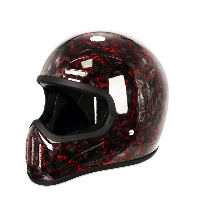 Yeni Retro Karbon Fiber Tam Yü - Carbon Fiber Lightweight Motorcycle Helmet incelemesi ve fiyatı