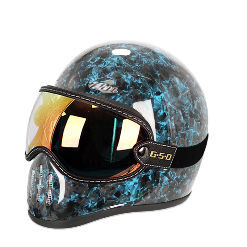 Yeni Retro Karbon Fiber Tam Yü - Carbon Fiber Lightweight Motorcycle Helmet incelemesi ve fiyatı