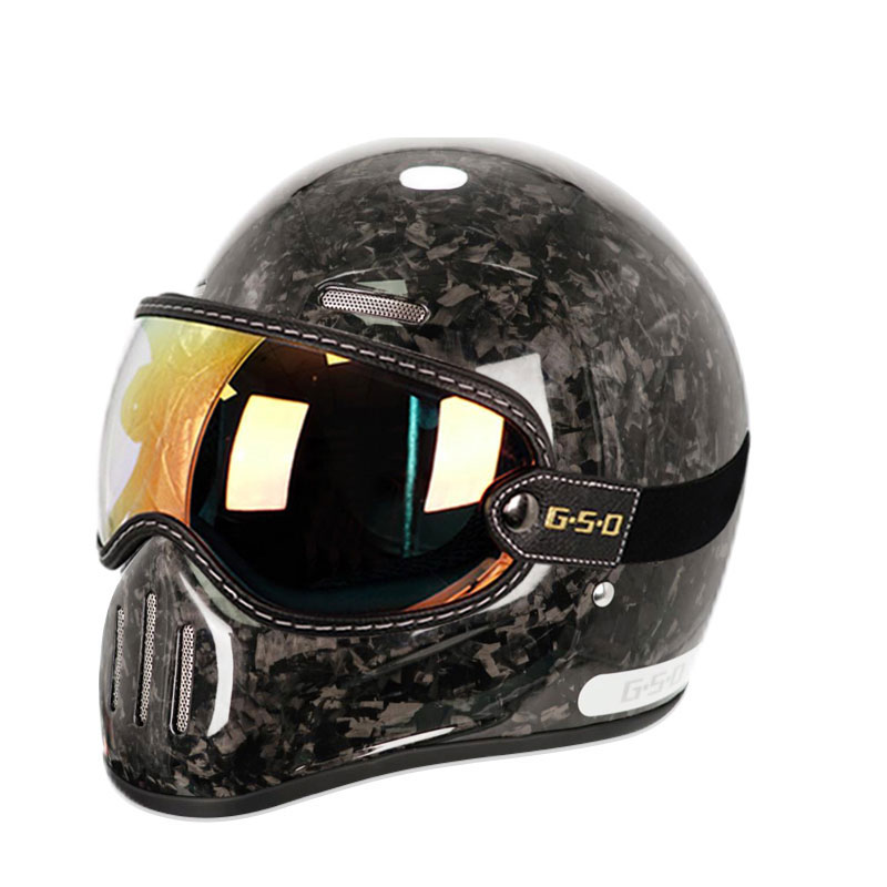 Yeni Retro Karbon Fiber Tam Yü - Carbon Fiber Lightweight Motorcycle Helmet incelemesi ve fiyatı
