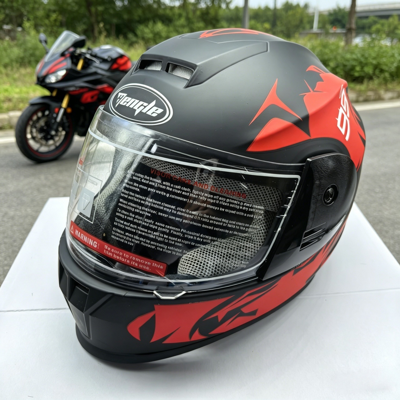 Tam Yüz Motosiklet Kaskı Çift  - Dual Visor Motorcycle Racing Helmet incelemesi ve fiyatı