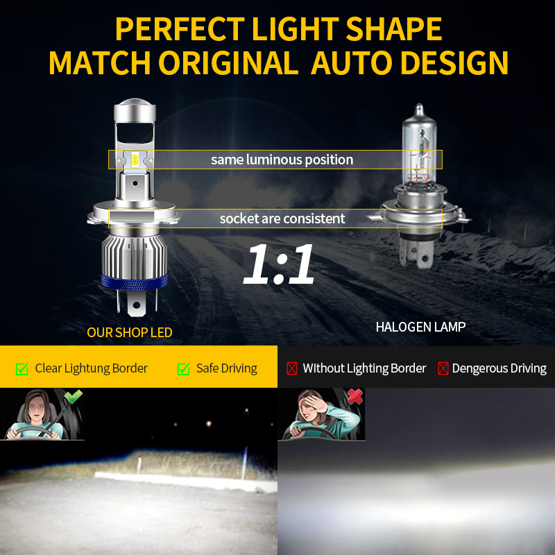 H4 HS1 LED Motosiklet kafa lam - Universal Motorcycle Led Headlight Projector incelemesi ve fiyatı