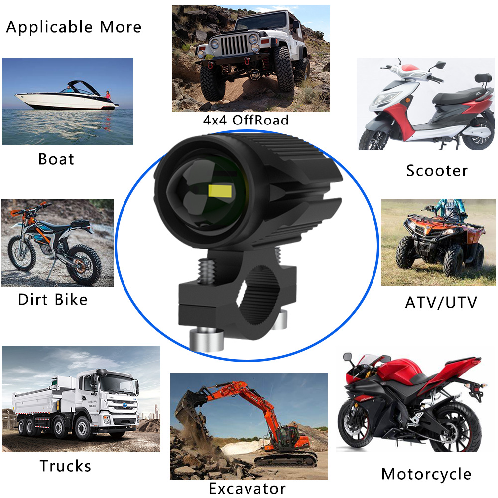 Motosiklet için ek Led Farlar  - Universal Motorcycle Led Headlight Projector incelemesi ve fiyatı