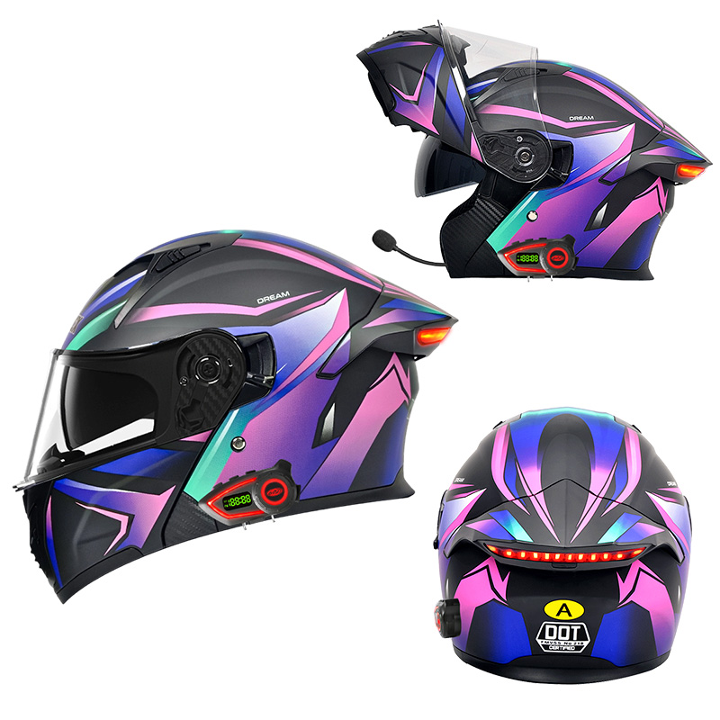 DOT Motosiklet Kaskları Çift V - Modular Flip Up Motorcycle Helmet Dot Approved incelemesi ve fiyatı