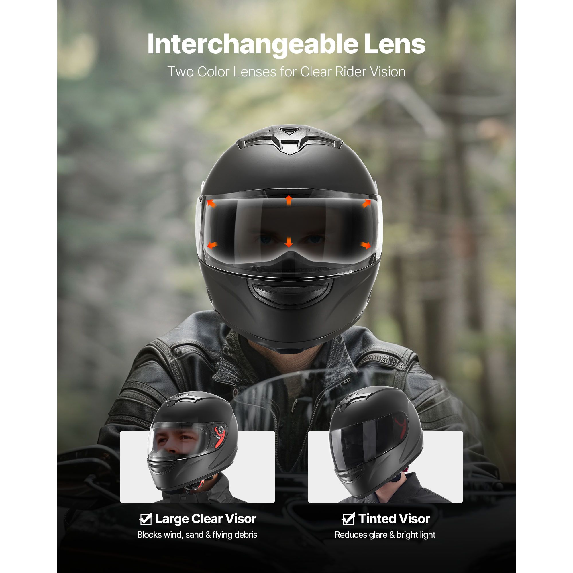 Motosiklet Kaskı, Tam Yüz, Yet - Dual Visor Motorcycle Racing Helmet incelemesi ve fiyatı
