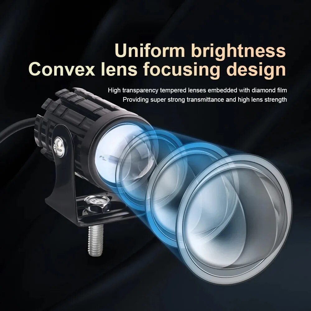 1/2 adet evrensel motosiklet L - Universal Motorcycle Led Headlight Projector incelemesi ve fiyatı