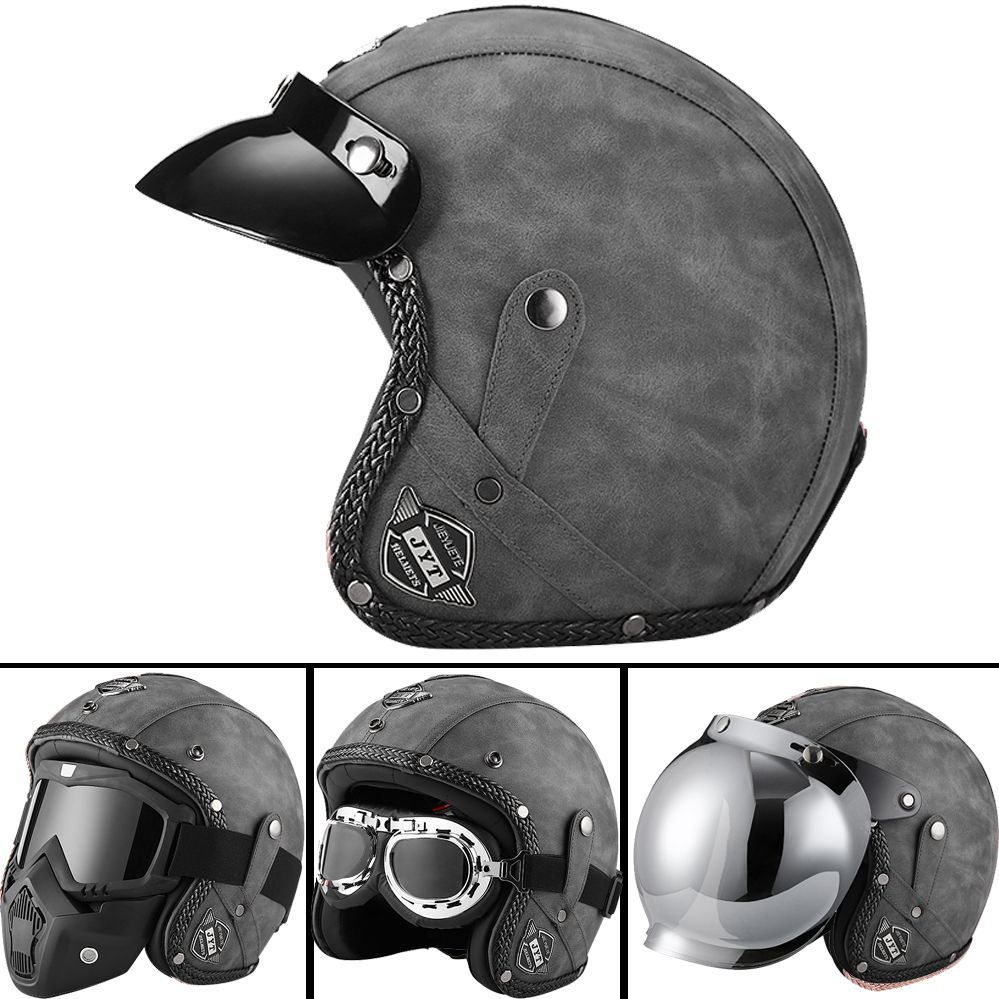 DOT 3/4 Açık Yüz Motosiklet Re - Vintage Open Face Retro Helmet incelemesi ve fiyatı