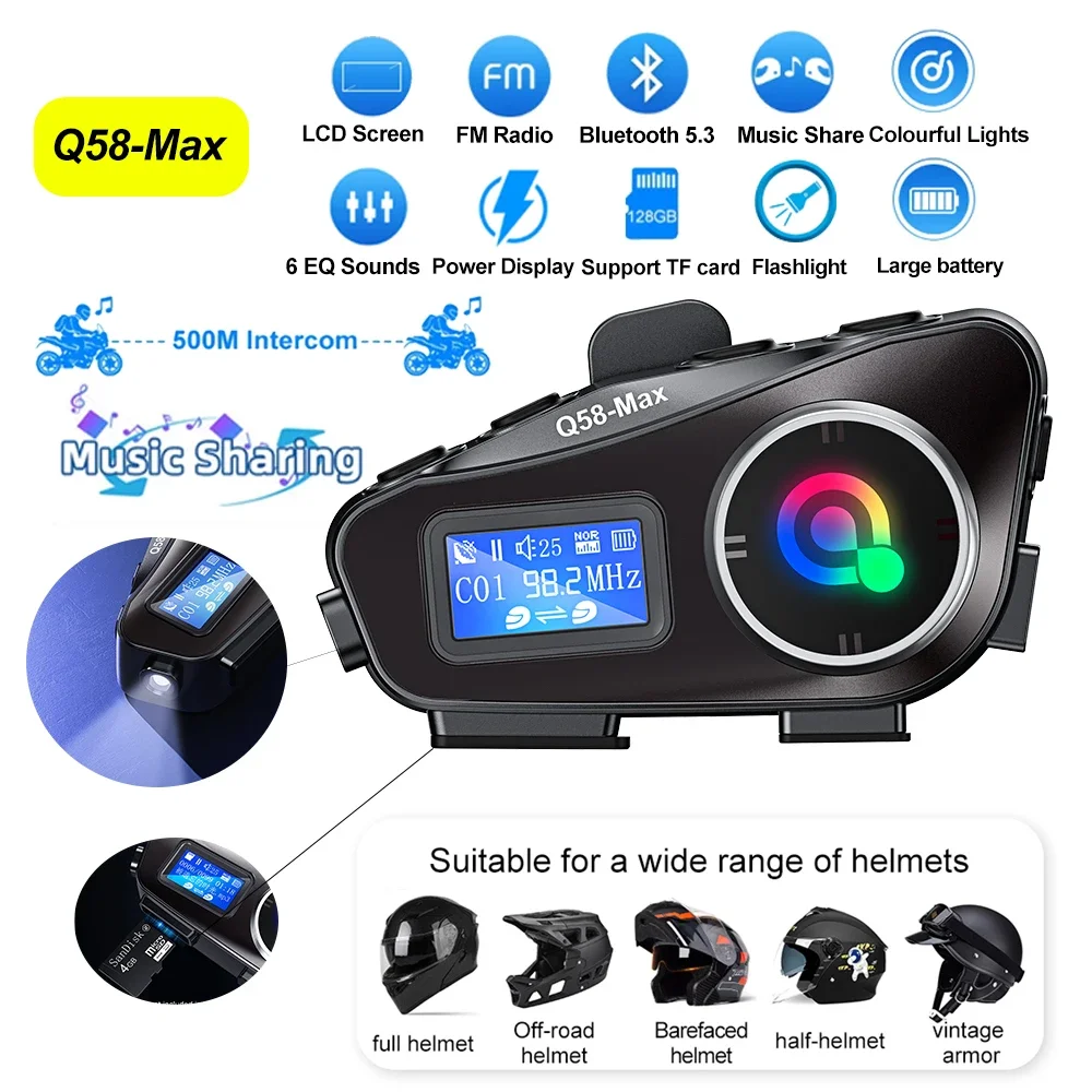 Büyük ekran kask interkom moto - Universal Motorcycle Helmet Intercom Headset incelemesi ve fiyatı