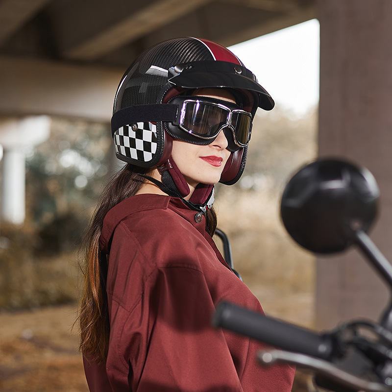Karbon Fiber Retro Motosiklet  - Carbon Fiber Lightweight Motorcycle Helmet incelemesi ve fiyatı