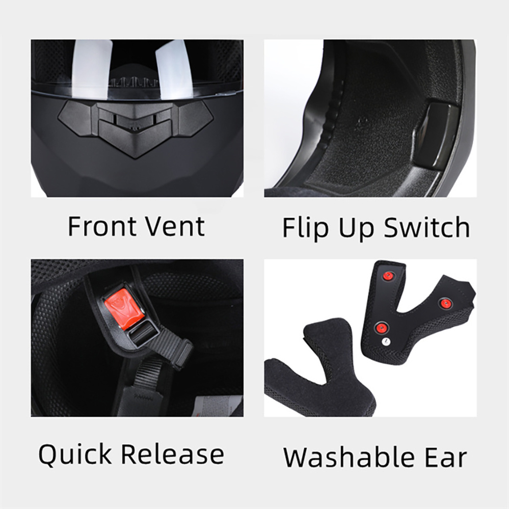 Modüler Çift Lensli Motosiklet - Modular Flip Up Motorcycle Helmet Dot Approved incelemesi ve fiyatı