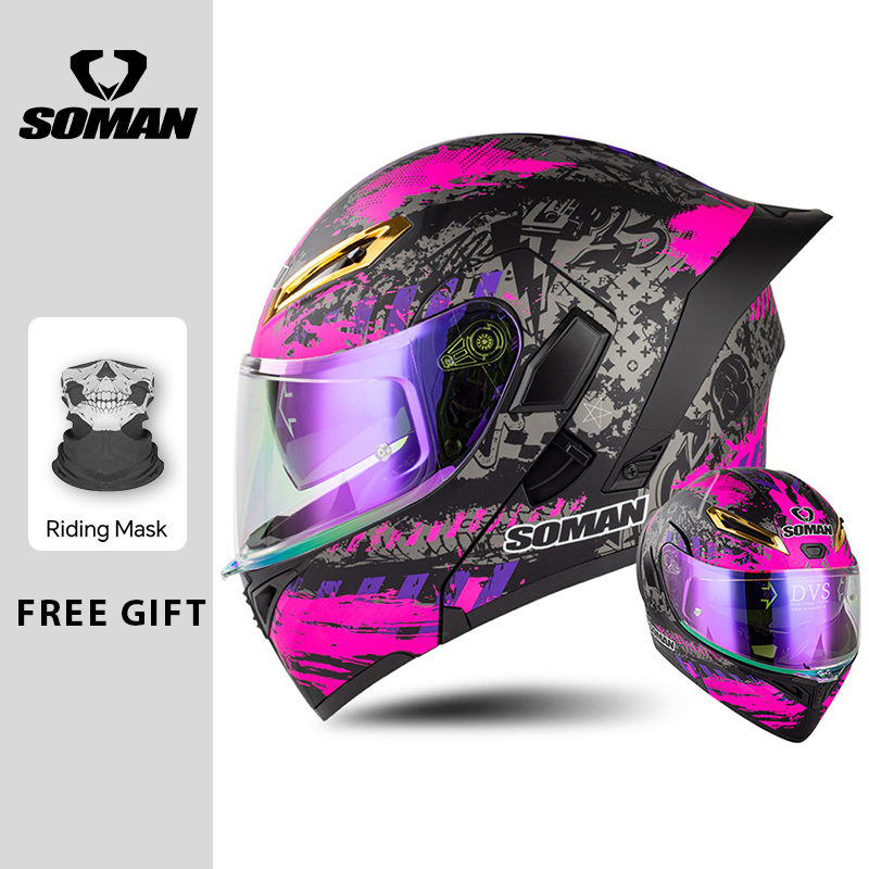 Unisex DOT Onaylı Çift Vizörlü - Dual Visor Motorcycle Racing Helmet incelemesi ve fiyatı