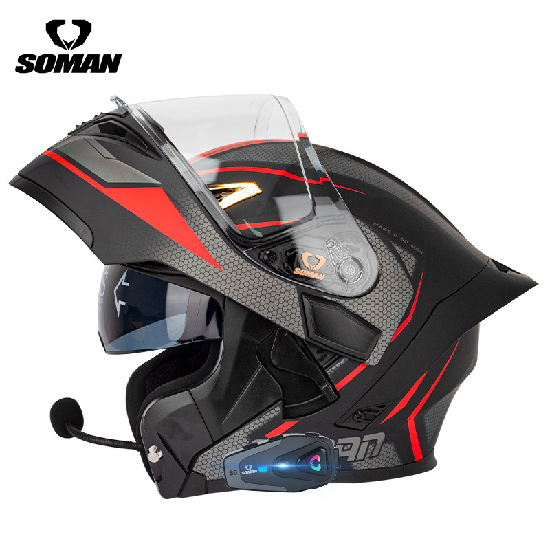 SOMAN Flip Up Motosiklet Kaskı - Dual Visor Motorcycle Racing Helmet incelemesi ve fiyatı