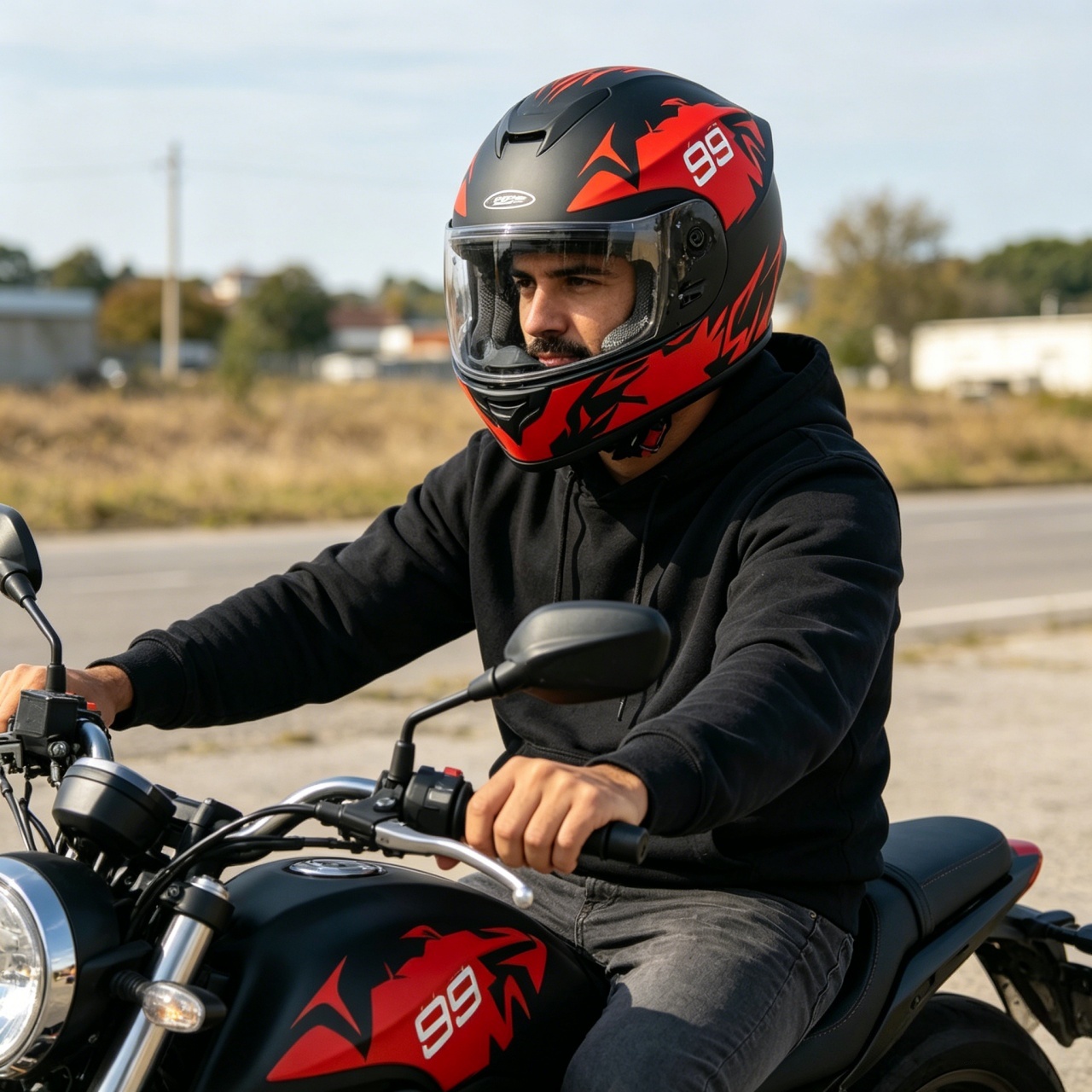 Erkek Tam Yüz Motosiklet Kaskı - Dual Visor Motorcycle Racing Helmet incelemesi ve fiyatı