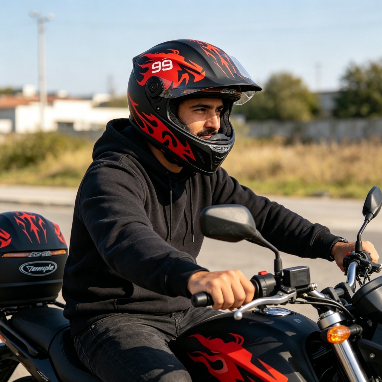 Erkek Tam Yüz Motosiklet Kaskı - Dual Visor Motorcycle Racing Helmet incelemesi ve fiyatı
