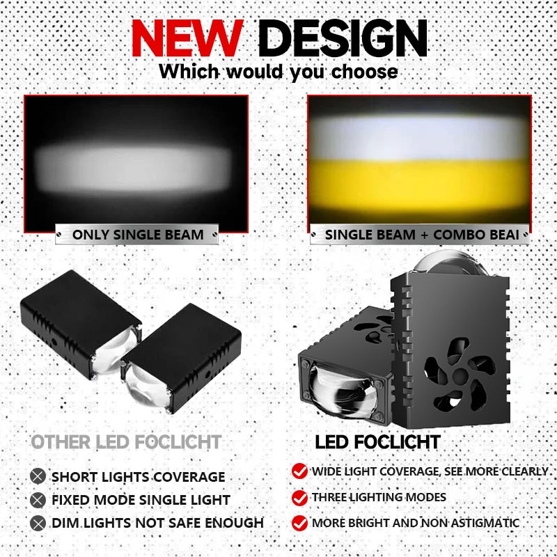 1 adet/2 adet mini LED sürüş l - Universal Motorcycle Led Headlight Projector incelemesi ve fiyatı