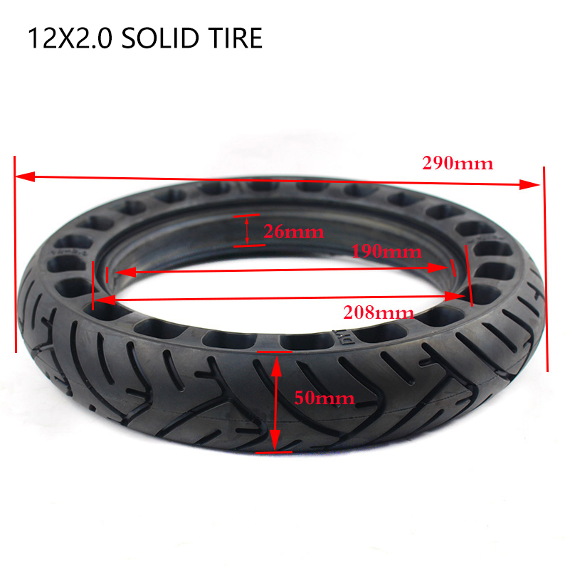 12 inç katı lastik 12x2.0 12x2 - Scooter Parts incelemesi ve fiyatı