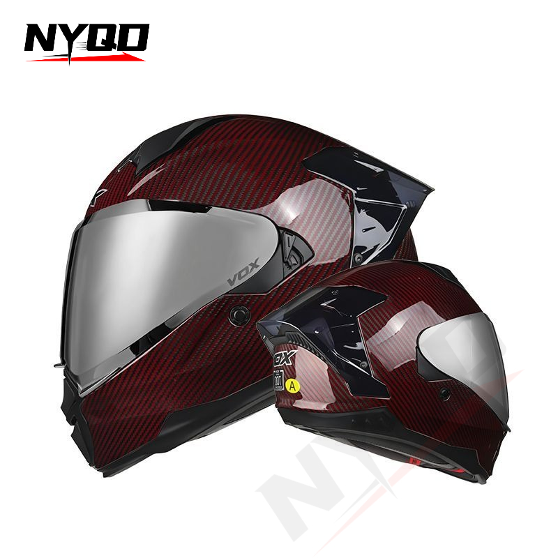 Karbon Fiber Tam Yüz Motosikle - Dual Visor Motorcycle Racing Helmet incelemesi ve fiyatı