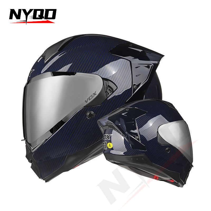Karbon Fiber Tam Yüz Motosikle - Dual Visor Motorcycle Racing Helmet incelemesi ve fiyatı