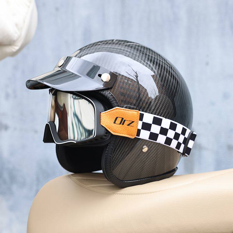 2026 Karbon Fiber Vintage Kask - Carbon Fiber Lightweight Motorcycle Helmet incelemesi ve fiyatı