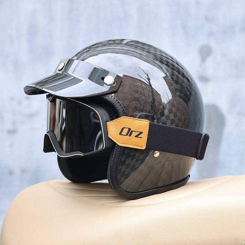 2026 Karbon Fiber Vintage Kask - Carbon Fiber Lightweight Motorcycle Helmet incelemesi ve fiyatı