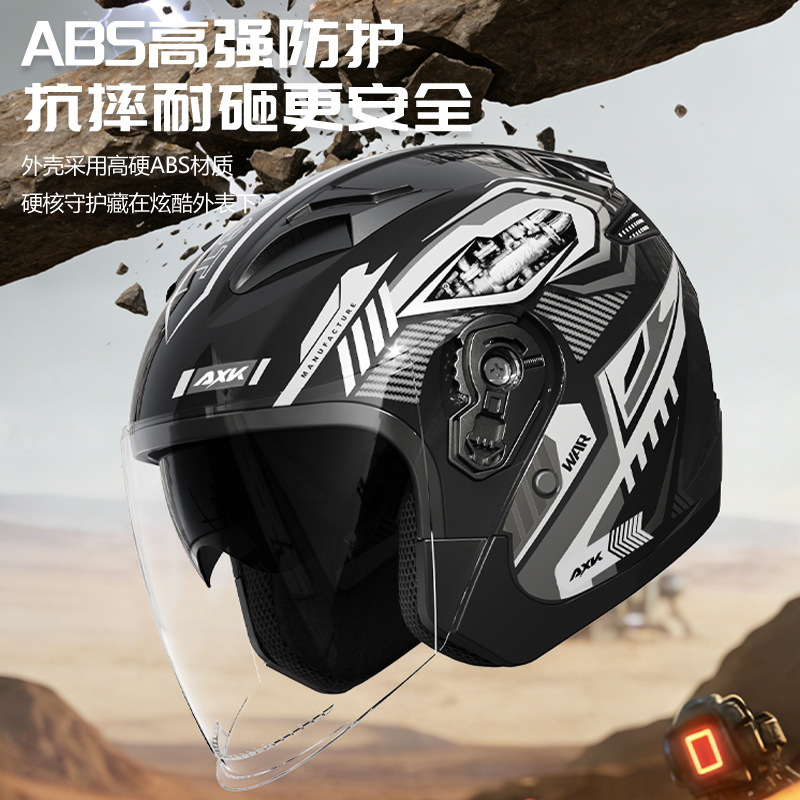 3/4 Açık Yüz Retro Motosiklet  - Dual Visor Motorcycle Racing Helmet incelemesi ve fiyatı