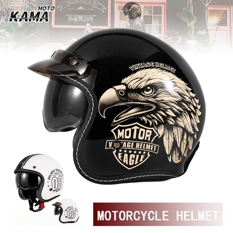 HOT Açık Yüz Motosiklet Kaskı  - Vintage Open Face Retro Helmet incelemesi ve fiyatı