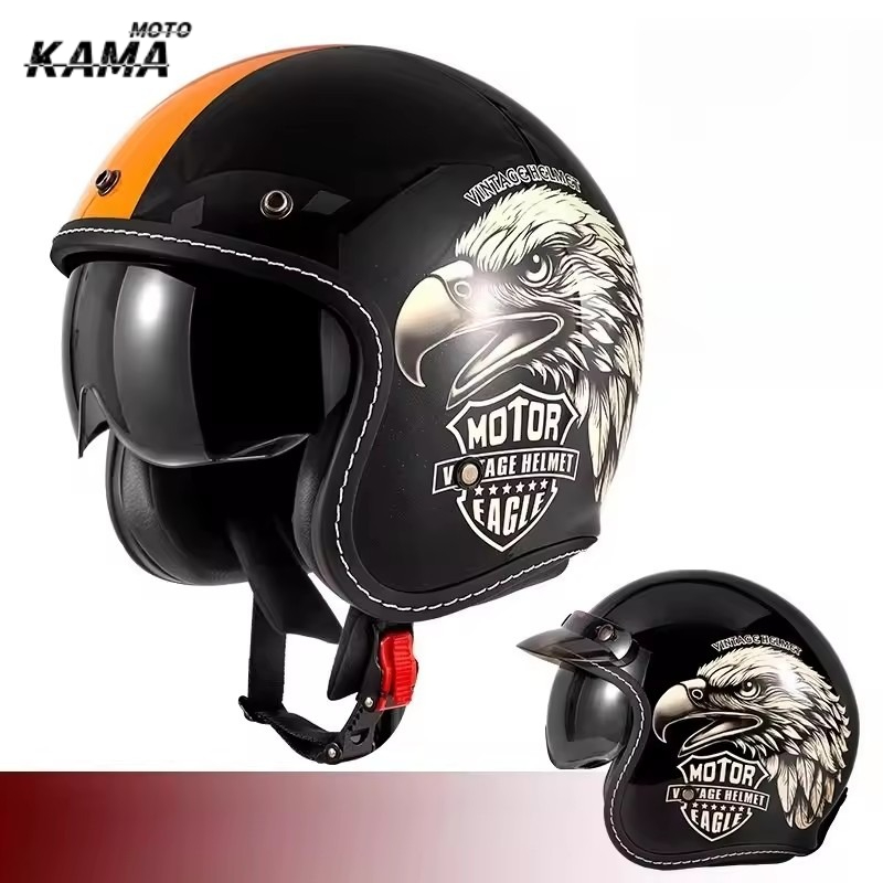 HOT Açık Yüz Motosiklet Kaskı  - Vintage Open Face Retro Helmet incelemesi ve fiyatı